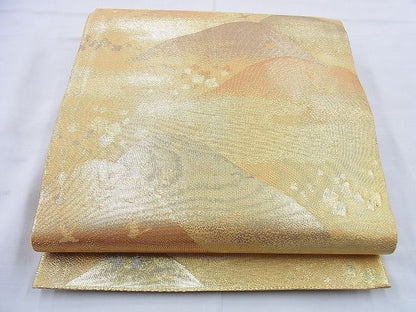 平和屋着物◎佐賀錦　六通柄袋帯　遠山箔散らし文様　金糸　逸品　BAAG5932jm