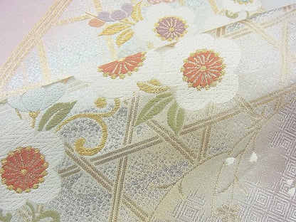 平和屋着物◎六通柄袋帯 唐織 籬春花文 金銀糸 逸品 BAAG5945jm