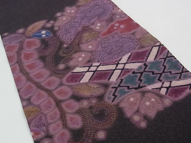 二代目・久保田一竹 辻ヶ花 袋帯 落款入 金通し ぼかし染 正絹 お太鼓柄 二代目・久保田一竹 一竹工房 辻ヶ花 落款入 袋帯 金通し