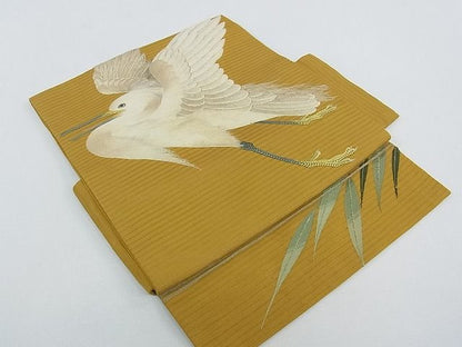 期間限定セール20％off■極上　夏物　アンティーク　大正ロマン　つけ帯　総刺繍　手刺繍　白鷺　逸品　CZAA0585s4