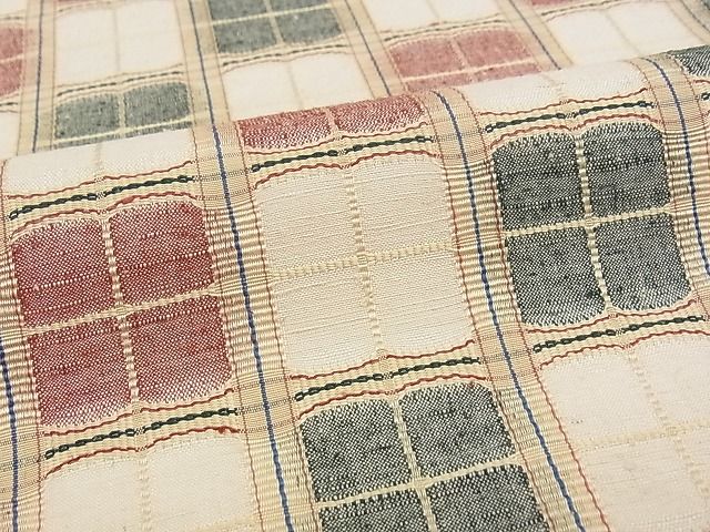 期間限定セール20％off●超希少 人間国宝 宗廣力三 郡上紬 九寸名古屋帯 吉野格子 草木染 たとう紙・コピー付き 逸品 未使用 CZAA0584s4