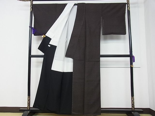 平和屋本店■極上　国指定重要無形文化財　本場久米島紬　山川文子作　手織　証紙付き　逸品　未使用　CZAA0630s4