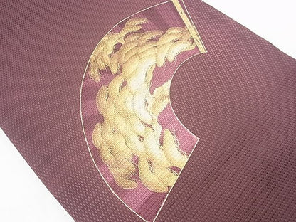 平和屋着物◎太鼓柄袋帯 手描き 地紙老松文様 金彩 逸品 BAAH1082ns
