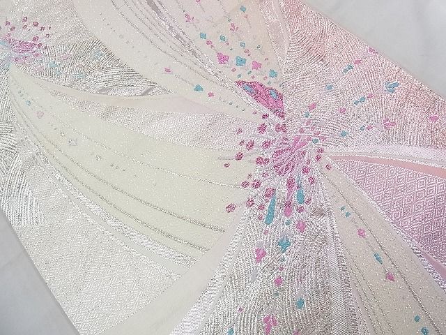 平和屋着物◎六通柄袋帯 吉祥文 銀糸 逸品 BAAH1093ns