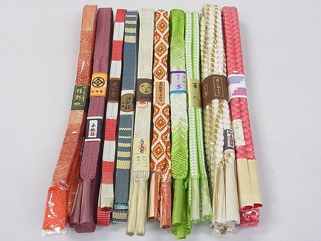 平和屋本店■和装小物　帯締め10本　全て未使用　礼装用　唐組　豊縄流　佐賀錦　松坂屋扱い　やまと誂製　金糸　逸品　DZAA10970kh5