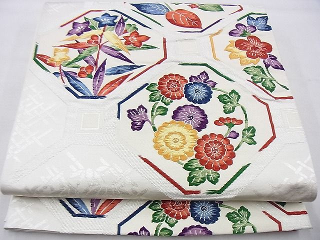 平和屋着物◎六通柄袋帯 唐織 蜀江花文 金銀糸 逸品 BAAG4497th