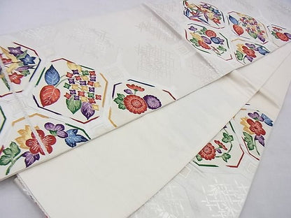 平和屋着物◎六通柄袋帯 唐織 蜀江花文 金銀糸 逸品 BAAG4497th