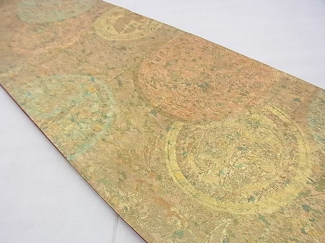 平和屋着物◎六通柄袋帯 鳳凰花唐草文 金糸 引箔 逸品 BAAG4510th