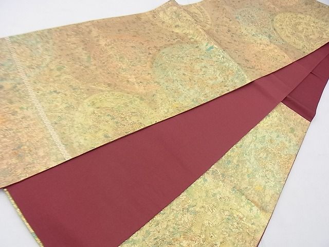平和屋着物◎六通柄袋帯 鳳凰花唐草文 金糸 引箔 逸品 BAAG4510th