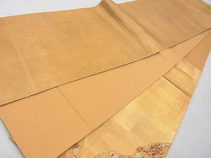 平和屋着物◎太鼓柄袋帯 唐織 瓦取花蝶文 金銀糸 逸品 BAAG4559th