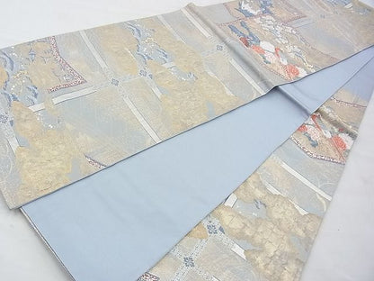 平和屋着物◎六通柄袋帯 唐織 格天障壁屏凡紋 金糸 逸品 BAAG4563th
