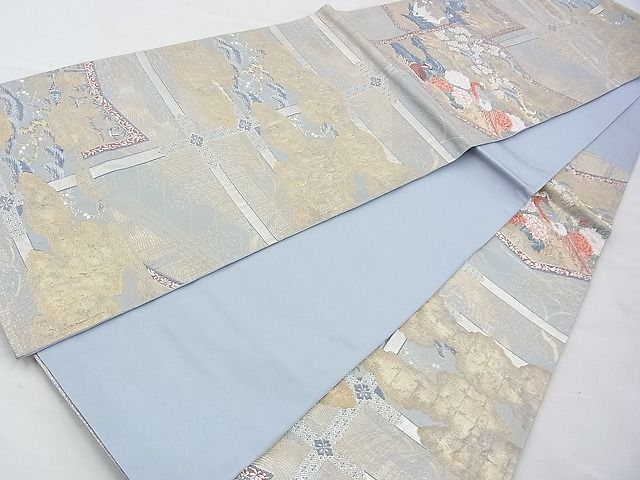 平和屋着物◎六通柄袋帯 唐織 格天障壁屏凡紋 金糸 逸品 BAAG4563th