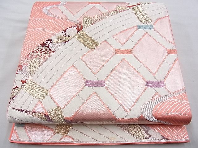 平和屋着物◎六通柄袋帯 唐織 籬文様 金銀糸 逸品 BAAG4570th