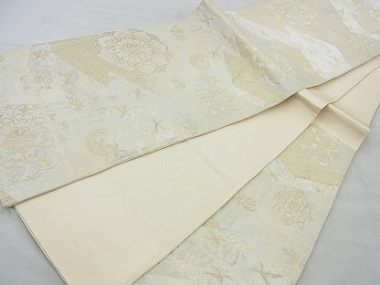 平和屋着物◎六通柄袋帯 ふくれ織り 正倉院花鳥文 金銀糸 逸品 BAAH4628th