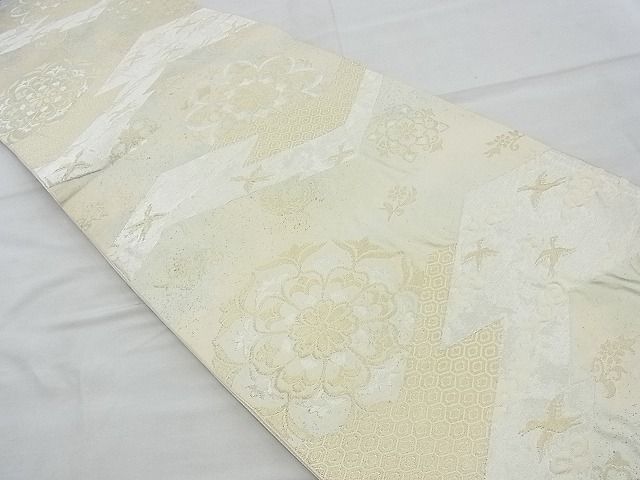 平和屋着物◎六通柄袋帯 ふくれ織り 正倉院花鳥文 金銀糸 逸品 BAAH4628th