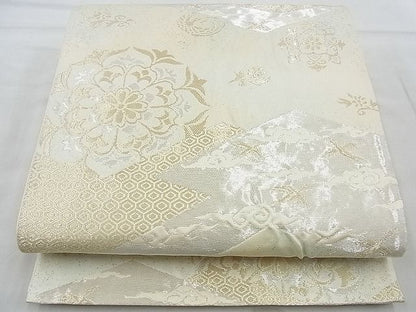 平和屋着物◎六通柄袋帯 ふくれ織り 正倉院花鳥文 金銀糸 逸品 BAAH4628th
