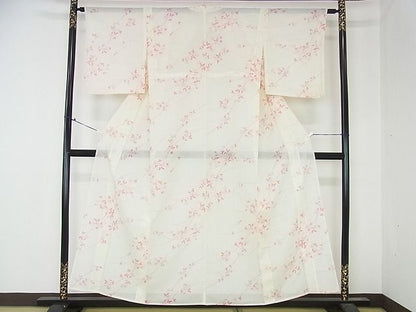 平和屋着物■夏物　小紋　絽　舞蝶文　洗える着物　DAAF7513op