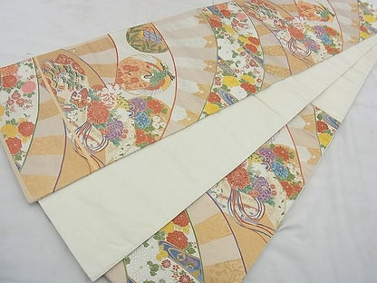 平和屋着物◎六通柄袋帯　唐織　能衣源氏車　金糸　逸品　BAAH1116ns