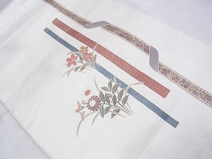平和屋着物◎太鼓柄袋帯 秋草文 金銀彩 逸品 BAAH1129ns