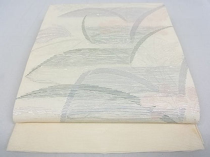 平和屋着物■夏物　六通柄袋帯　草花文　銀糸　逸品　DAAG4251fe