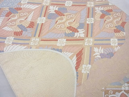 平和屋着物◎六通柄袋帯 唐織 七宝舞文 金糸 逸品 BAAG6904cm