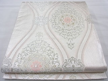 平和屋着物◎六通柄袋帯 唐織 正倉院立涌文様 金銀糸 逸品 BAAG6907cm