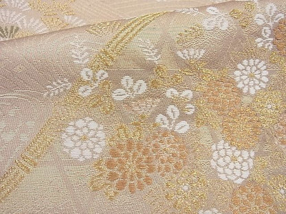 平和屋着物◎六通柄袋帯 唐織 千代 金糸 逸品 BAAG6997cm