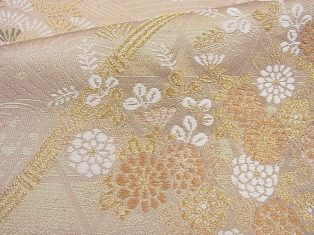 平和屋着物◎六通柄袋帯 唐織 千代 金糸 逸品 BAAG6997cm