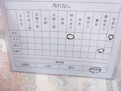 平和屋着物◎佐賀錦 六通柄袋帯 エ霞地紙花文 金銀糸 逸品 BAAG6993cm
