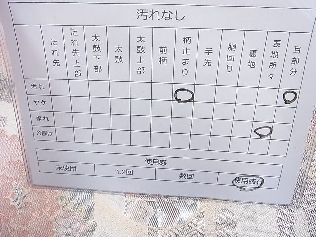 平和屋着物◎佐賀錦 六通柄袋帯 エ霞地紙花文 金銀糸 逸品 BAAG6993cm