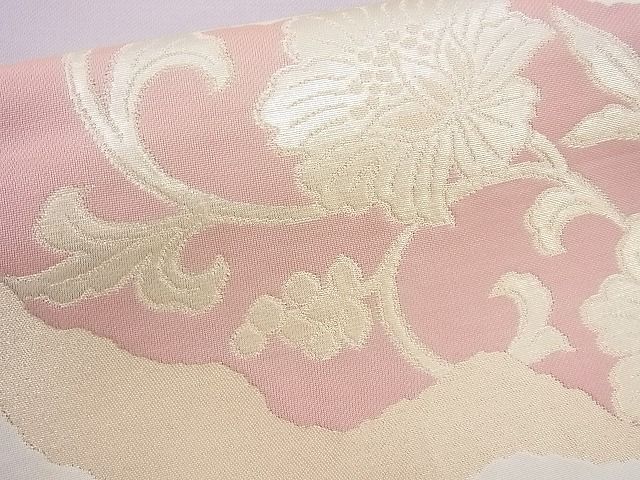 平和屋着物◎六通柄袋帯 更紗花文 金糸 逸品 BAAH2213cm