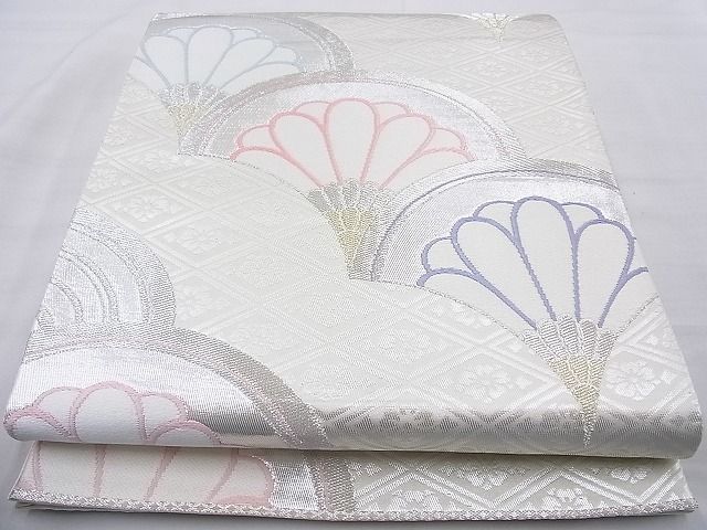 平和屋着物◎六通柄袋帯 唐織 菊青海波 金銀糸 逸品 BAAH2202cm