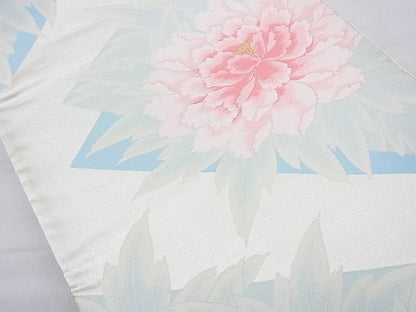 平和屋着物◎六通柄袋帯 唐織 草花文 金糸 逸品 BAAH2225cm