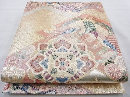 平和屋着物◎佐賀錦 六通柄袋帯 萬華競艶文 金銀糸 逸品 BAAH2244cm
