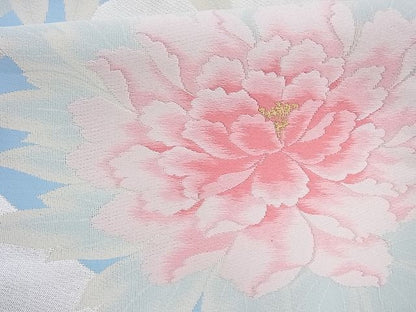 平和屋着物◎六通柄袋帯 唐織 草花文 金糸 逸品 BAAH2225cm