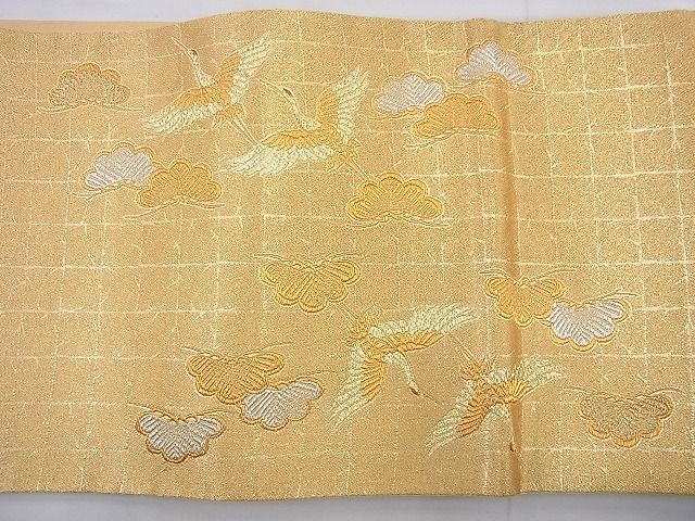 平和屋着物◎太鼓柄袋帯 宝寿 松 金糸 逸品 BAAH2246cm
