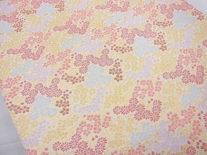 平和屋着物◎六通柄袋帯 草花文 金糸 逸品 BAAH2260cm