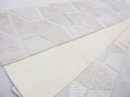 平和屋着物◎六通柄袋帯 彩光 銀糸 逸品 BAAH2253cm