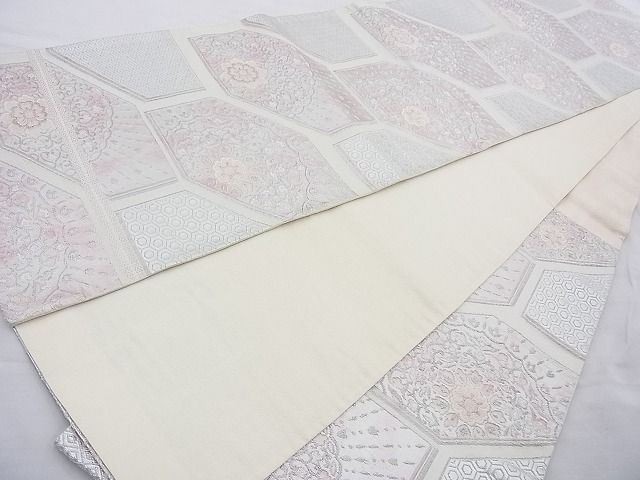 平和屋着物◎六通柄袋帯 彩光 銀糸 逸品 BAAH2253cm