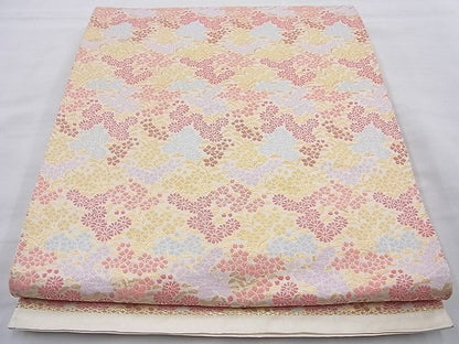 平和屋着物◎六通柄袋帯 草花文 金糸 逸品 BAAH2260cm