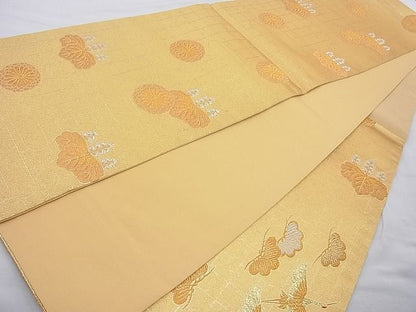 平和屋着物◎太鼓柄袋帯 宝寿 松 金糸 逸品 BAAH2246cm