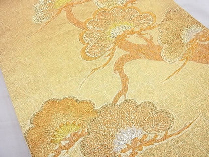 平和屋着物◎太鼓柄袋帯 宝寿 松 金糸 逸品 BAAH2246cm