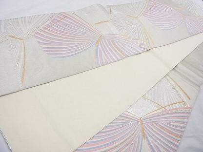 平和屋着物◎六通柄袋帯 唐織 舞蝶文 金銀糸 逸品 BAAH2252cm