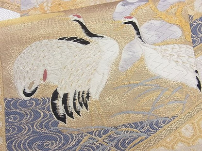 平和屋着物◎六通柄袋帯 唐織 琳派屏風絵文 金銀糸 逸品 BAAH2292cm