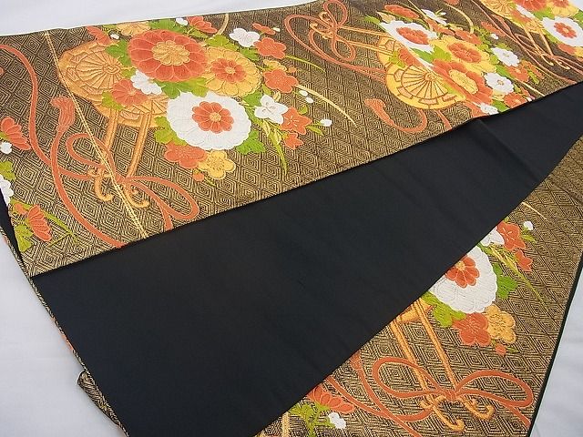平和屋着物◎佐賀錦 六通柄袋帯 唐織 花車文 金糸 やまとオリジナル 逸品 BAAH2273cm