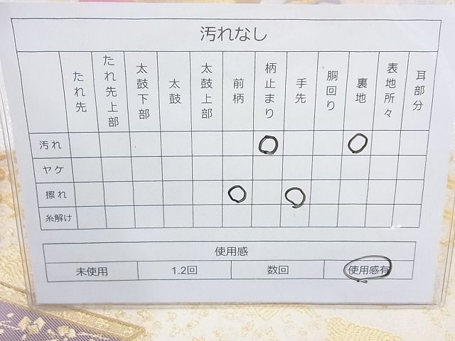 平和屋着物◎六通柄袋帯 唐織 琳派屏風絵文 金銀糸 逸品 BAAH2292cm