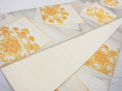 平和屋着物◎六通柄袋帯 正倉院花文 金銀糸 逸品 BAAH2321cm