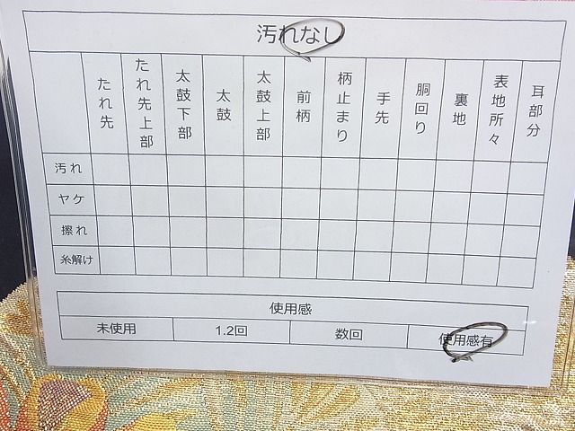 平和屋着物◎六通柄袋帯 孔雀 黒地 金銀糸 逸品 BAAH2324cm