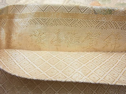 平和屋着物◎六通柄袋帯 唐織 有職能花文 金糸 逸品 BAAH2353cm