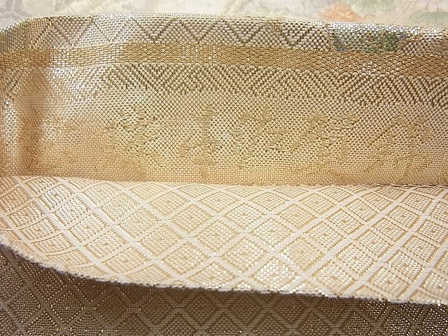 平和屋着物◎六通柄袋帯 唐織 有職能花文 金糸 逸品 BAAH2353cm